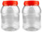 jojofuny 2 Pièces 3000ML Pots en Plastique avec Couvercle Hermétique Récipient Transparent Boîte Vide Alimentaire Conteneur De Stockage Fuite Preuve Garde- Manger Organization pour Le Thé