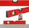 KOTARBAU® Aluminium Wasserwaage 30 cm Rot Wasserwaagen mit zwei Libellen zur horizontalen oder vertikalen Ausrichtung Markierungshilfe hohe Messgenauigkeit