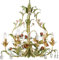 Casa Padrino Luxus Jugendstil Kronleuchter Blumen & Rosen Grün/Mehrfarbig/Gold Ø 60 x H. 60 cm - Barock & Jugendstil Wohnzimmer Kronleuchter