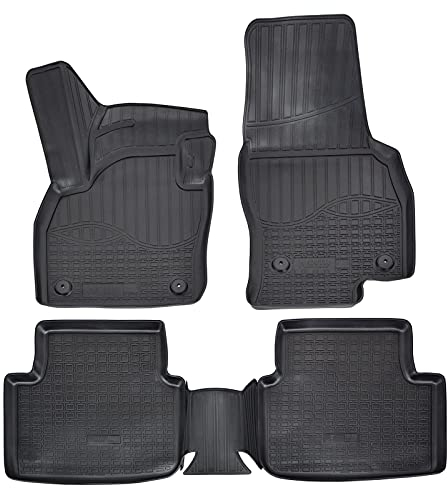 J&J AUTOMOTIVE | 3D Gummimatten Auto Matten Fussmatten Kompatibel mit Kamiq ab 2019, Rand cca 4cm, Allwetter, 4Tlg, Premium Qualität
