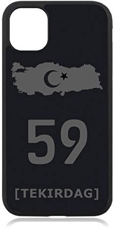 aina Kompatibel mit iPhone 13 Hülle, Türkiye Türkei 59 Tekirdag Flagge Silikon Handyhülle Matt Schwarz