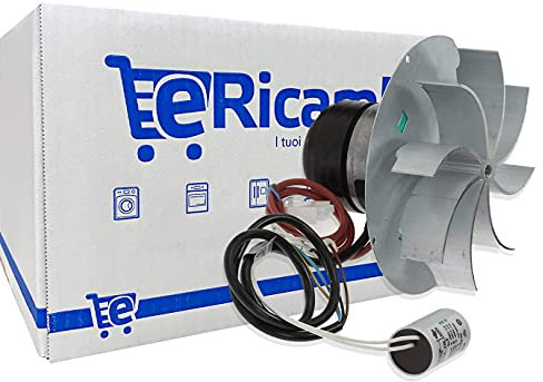 ERICAMBI Estrattore Aspiratore Fumi per Stufe a Pellet con Motore ECOFIT 2RECA3, EDILKAMIN VFC2C23 con Ventola da 31mm, Ø Ventola 150mm, Rotazione Oraria con Encoder