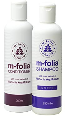 M-FOLIA Shampoo & Conditioner Set 250ml Pack Save Over 10% Light Cream Rinse Conditioning Treatment for Scalp Psoriasis and Eczema & Shampoo is Specially Formulated to Help Rejuvenate, Soothe & Clear
