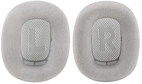 Earrock Ersatz-Ohrpolster für Apple AirPods Max Kopfhörer mit Memory-Schaum, Strickstoff, Silikon und Magnet (Silber)