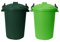 Set Of 2: 50 Litre Storage Bin with Clip Lock - Large Dust Bin, Food Grade Plastic Kitchen Bin for Waste/Rubbish & Compost/Animal Feeding - Made in UK. (Lime Green, Dark Green)