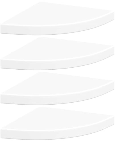 vidaXL Eck-Schweberegale 4 Stk. Weiß 35x35x3,8 cm MDF