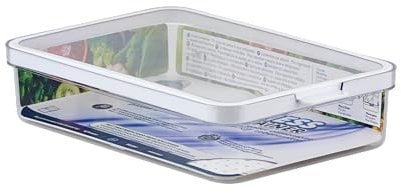 Care+Protect Fridge Food Storage Container with Lid, Large 2.6L, Ergonomic Easy Open Handle, Stackable, Fridge Organizer, Keep Food Fresh Longer, Transparent, BPA Free, Dishwasher Safe