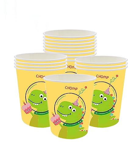 Dinosaur Paper Cups for Boys,16Pcs Dinosaur Party Tableware Little Dinosaur Disposable Cups,Dinosaur Party Decorations Paper Cups for Boys,Girls,Kids Birthday Party Dinosaur Themed Table Decorations