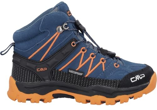 CMP Kids Rigel Mid Trekking Shoes WP, Bluesteel-Flame, EU 35, EU 35, UK 2, Bluesteel Flame, 35 EU