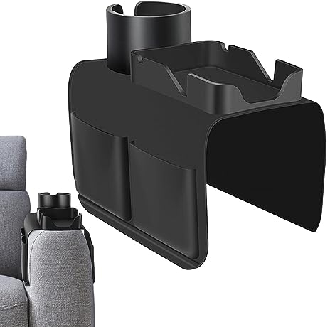 Kaxenig Plateau pour Canapé, Porte-gobelet pour Canapé, Porte-Boissons avec Canapé, Multifonction Silicone Canapé Bras Porte Gobelet, Table Console Canapé Antidérapante