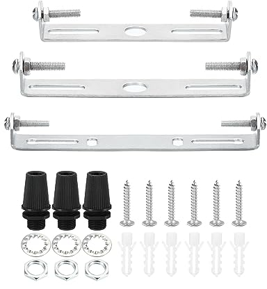 PATIKIL 90mm 105mm 120mm Ceiling Light Plate Kit, 3 Set Light Fixture Mounting Bracket Plate Universal Steel Crossbar for Home Office Pendant Wall Lights