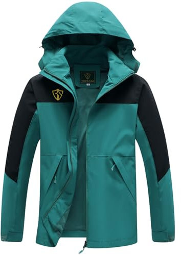 GIISAM Veste de pluie pour femme, imperméable, légère, pliable, coupe-vent, avec capuche, vert foncé, XX-Large