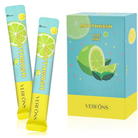 LLHQAMT Mini-Mundwasser, tragbare Mundspülung in Reisegröße, 0,35 ml, einzeln verpackt, für erfrischenden Atem, einfach zu tragen, ein Muss für Arbeit, Reisen, Dating (Lime Mint, 20 Stück)