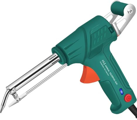 Rainorning Pistola de Soldadura de Estaño con Calor Externo Portátil de 220V Soldador de Estaño Automático de Mano de 60W Soldador Eléctrico Doméstico para Reparación de Electrónica