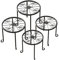 Blumenständer 4 Stück Eisen Hocker Schmiedeeisen Topf Pflanze Metall Pflanzen Stehen Ständer Blumentopfhalter Blumentreppe Innen für Innen Tisch Balkon Outdoor Garten Schwarz