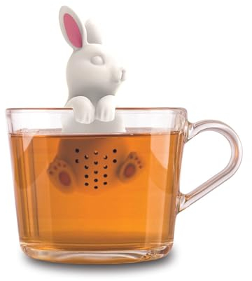 Winkee - Cute Animal Teesieb I Tee Ei für losen Tee I Tea Infuser lustig I Teesieb für Tasse I Gewürzsieb Silikon I Teekugel-Tier-Figur (Häschen)