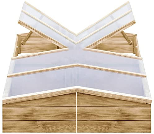 BaraSh Invernadero de Madera de Pino impregnada 2 uds 200x50x35 cm Invernaderos Huerto Invernadero Exterior Grande