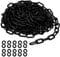 PATIKIL Plastikkette, 32 Fuß Sicherheitsbarrierekette zur Personenkontrolle, 1/4 Zoll (6 mm) schwarze Kunststoffkettenverbindungen für Warteschlangen, Parkplätze, Zäune