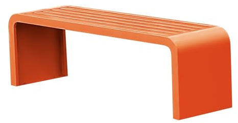 LLZJDDPLY Metallbank Gartenbank Sitzbank for 3 Personen Outdoor Bank Eisenbank Ruhebank for Hof/Garten/Terrasse/Balkon/Café(Orange,120x40x45cm)