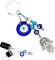 EYVRPAU Porte-clés « Evil Eye » Hamsa Fatima,Protection de la Main,Charme,Porte-bonheur,Amulette,Protection Mauvais Oeil,Oeil Bleu Protection (bleu oeil)