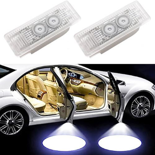 Duleutgnu 2 Stück LED Umfeldbeleuchtung Autotür Logo Türbeleuchtung Innenraum Ghost Projektor Willkommenslicht Ambiente Zubehör Für Mini (Doppelglaslinse)