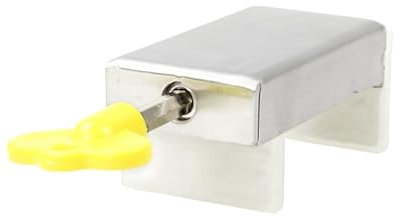 Runseaway Tope de cerradura ajustable para ventana de puerta con llave, cerradura de seguridad corrediza, cerraduras de seguridad para ventana corredera, marco de puerta de acero inoxidable, cerradura