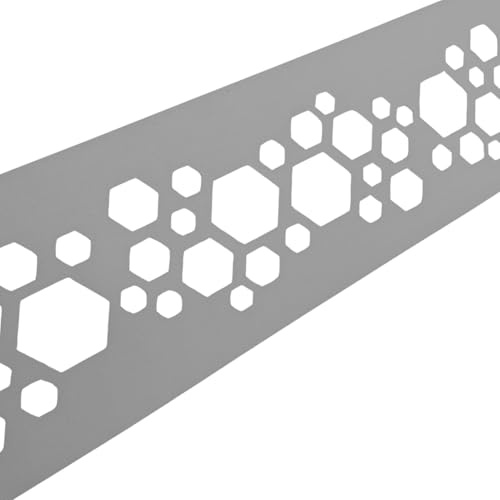 zaun|zu Premium dekor Hexagon | Sichtschutzstreifen mit Lasermuster für Doppelstabzaun | Sichtschutz | Polypropylen | Made in Germany | UV-Stabil | modernes Design | Höhe 19cm Lichtgrau 2,55m