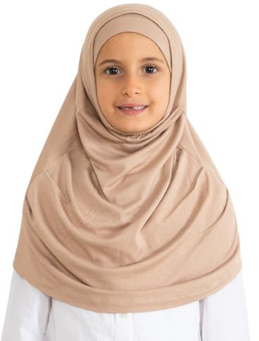 Prien Hijab Für Kinder, Türkisch Kopftuch Mädchen, Muslim Damen Schal, Viszid Tuch, Islam Kopftücher, Muslimische Frauen Khimar Abaya, Easy Kleidung, Tesettür Giyim (Dunkel Nerz)