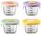 4pcs Conteneurs d'aliments pour bébés 230 ml et carrés pots de nourriture en verre non toxiques avec couvercle et échelle en silicone -20-400 ℃ Résistants de stockage micro-ondes pour le lait, l