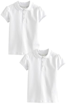 NEXT Mädchen Standard 2 Jersey-Oberteile Stretch-Baumwolle mit Kragen