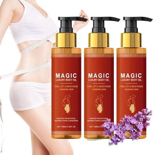 Skin Lux Magic Body Oil, Glow Remedy Oil Strafft und Hebt Schlaffe Haut, Liora Life Lifting Körperöl Straffend, Luxury Body Oils Straff Huile Prodigieuse - Trockene Haut, Linien (3 Bottles, 100ML)