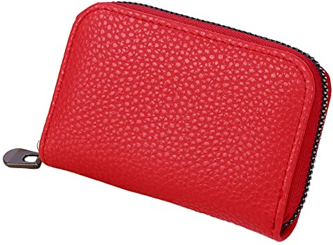 Portacarte Donna Piccolo Porta Tessere Donna Con Portamonete Portafoglio Tessuto Compatto Schermato Carte Di Credito Firmato Rosso Portafogli Da Borsellino Portachiavi Pochette Piccola Per Monete