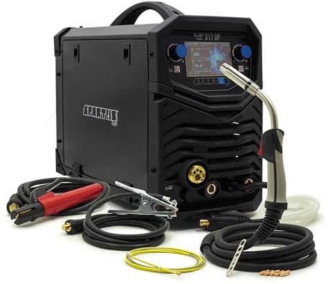Spartus EasyMIG 317 LCD – Profi MIG MAG Schweißgerät Doppel Puls: 300A 400V Inverter – Alu & Edelstahl Schweißgerät – Synergie 4-Rollen-Antrieb – 4in1 Multi-Prozess IGBT Bestschweissen.de