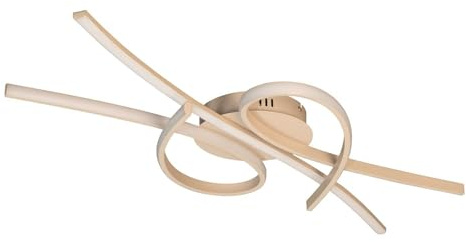 Fischer & Honsel LED-Deckenleuchte - 100 x 44 cm - Sandfarben - Metall - mit Fernbedienung
