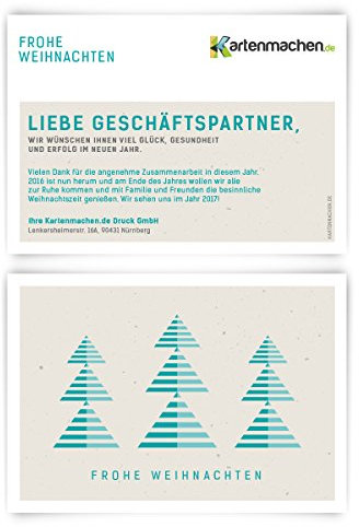 Firmen Weihnachtskarten (30 Stück) - Weihnachtsbaum Wald - Geschäftliche Weihnachtsgrußkarten
