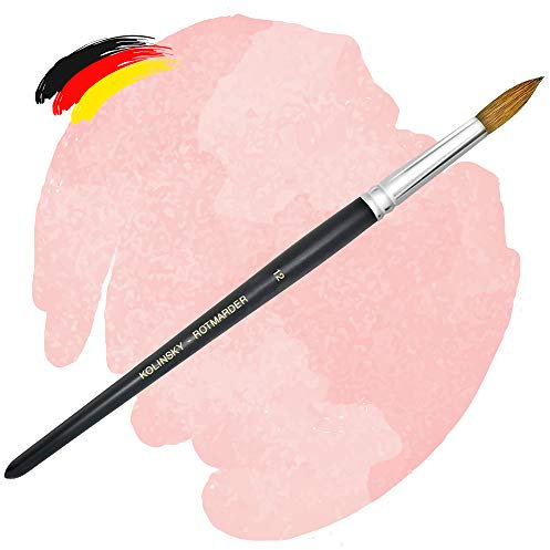 Premium Acryl Pinsel Rotmarderhaar Kolinsky - Runde Spitze - Größe 12