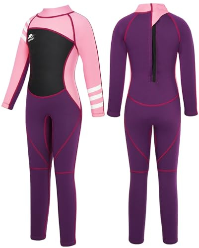 Gogokids Wetsuit Kids, 2.5mm Neoprene Thermal Swimsuit with UV Protection & Back Zipper, Full Wet Suits for Girls Boys Swimming in Cold Water, Surfing, Snorkeling
