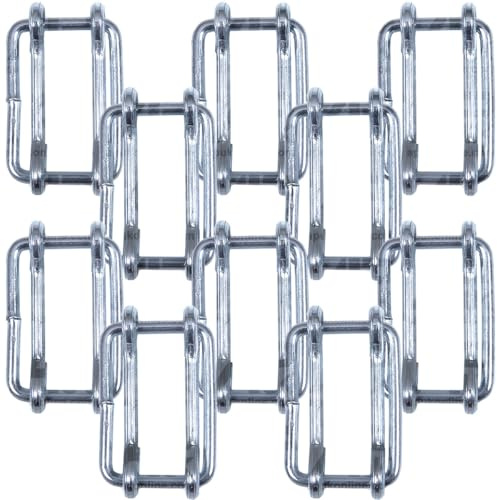 10x Electric Fence Fencing 20mm Poly Tape Connector Joiners Metal Rectangle