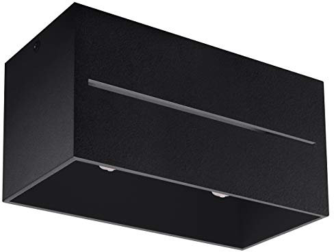 SOLLUX lighting Lobo Maxi LED Deckenlampe Plafond - LED Deckenleuchte Minimalistische Deckenlampe LED Ceiling Light Flur - Deckenleuchte Wohnzimmer aus Aluminium in Schwarz 20 x 10 x 10 cm