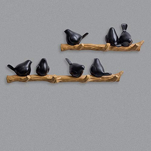 Dance angel Vogel Kleiderhaken 2-4 Fach 2-4 Haken Wandmontage Landhausstil Handgemacht Dekoration Garderobe (Weiß Schwarz Blau Gelb)