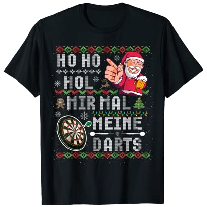 Lustiges Ugly Christmas Ho Ho Hol Meine Darts Geschenk T-Shirt