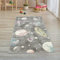 Teppich-Traum Kinderteppich Weltraum Lernteppich mit Sternen und Planeten in Pastell grau Größe 80x150 cm