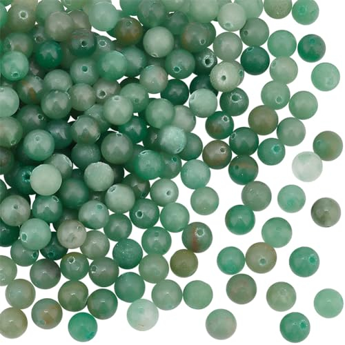 OLYCRAFT 200 Stück 8mm Natürliche Grüne Aventurin Perlen Runde Lose Edelstein Perlen Grüne Aventurin EdelsteinPerlen Für Armband Halskette Schmuckherstellung