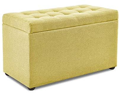 NMDCDH Aufbewahrungshocker Pouffe Ottoman Chair Abnehmbarer Bezug Einfaches Sofa Sessel Quader Bequemer Sitz (Farbe: Gelb)