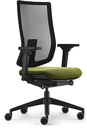 Sedus se:do Pro Light, Drehstuhl, Netzmembran Grün, Schiebesitz, Armlehnen und Rückenlehne verstellbar, Höhenverstellbar 40-52cm, bis 130kg Belastbar, 23° Öffnungswinkel