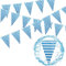 30M Bayrische Deko Oktoberfest Party Girlande Oktoberfest Wimpel Bayern Deko Wimpelkette Blau und Weiß Wetterfest Banner Schulanfang Einschulung Deko