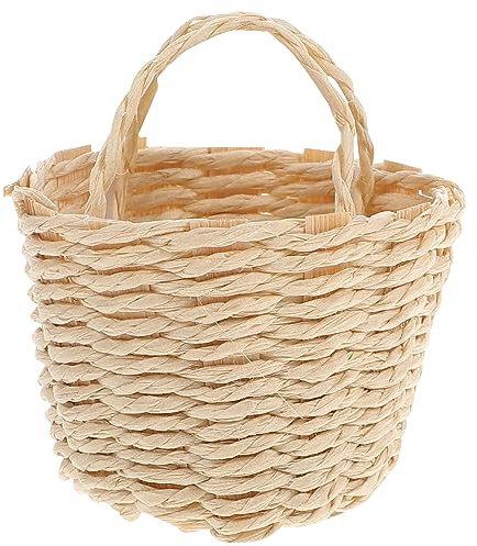 balacoo Miniaturkorb Mini Weidenkorb Rattan Korb Mini Korb Modell Puppenhaus Ornament Zubehör