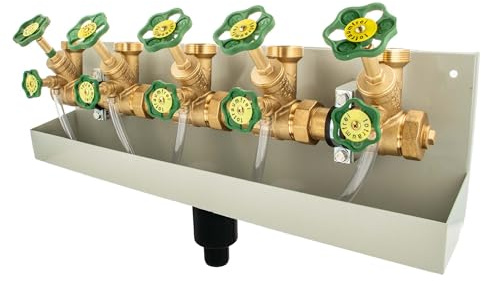 SCHLÖSSER Kompakt-Verteilerstation 5-Strang Verteiler - Zulauf 1 1/4 (5/4) Zoll - DN 32, mit Ablaufrinne - 0075652503001