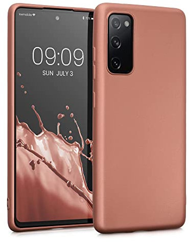 kwmobile Case kompatibel mit Samsung Galaxy S20 FE Hülle - Schutzhülle aus Silikon metallisch schimmernd - Handyhülle Metallic Bronze