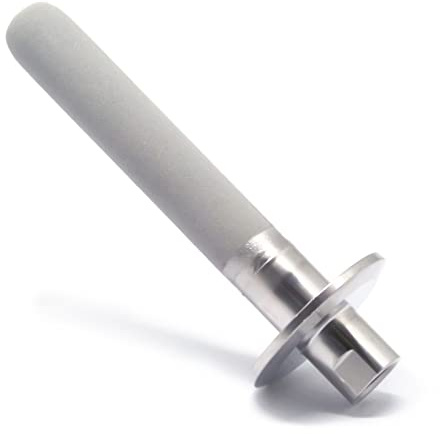 QiiMii Stainless Steel 1.5 Tri-Clamp Diffusion Stone, 2 Micron Aeration, Carbonation With 1/4 NPT CO2 Inlet (4 Length, 1/4 Female NPT)